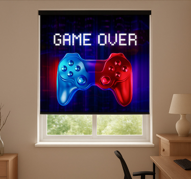 Neon cascade spel voorbij gamer rolgordijn - TenStickers