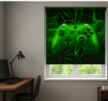Neon groene mist controller gamer rolgordijn - TenStickers