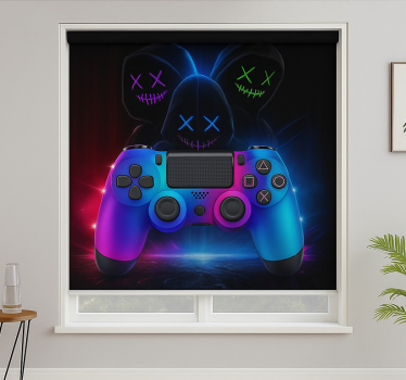 Neon mysterieuze gamers gamer rolgordijn - TenStickers
