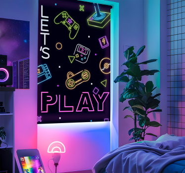 Neoncontroles nerd rolgordijn - TenStickers
