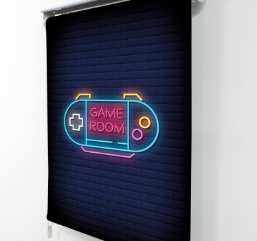 Nerd rolgordijn Speelkamer met neonlicht - TenStickers