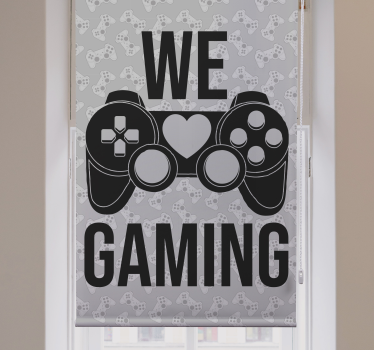 Nerd rolgordijn We houden van gamen - TenStickers