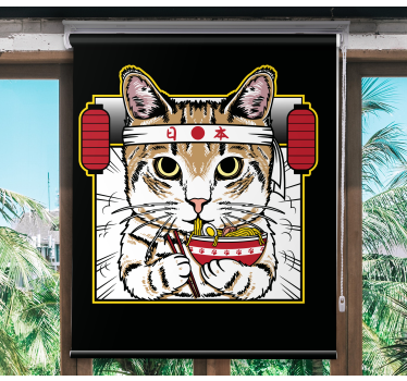 Noedel-etende kat rolgordijn dieren - TenStickers