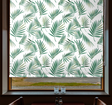 Noorse rolgordijnën Scandinavisch design groen blad - TenStickers