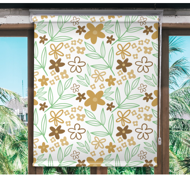 Ontwerp met bloemmotief rolgordijn bloemen en planten - TenStickers