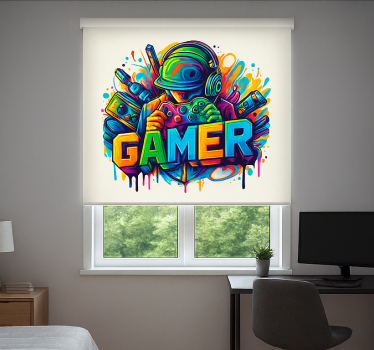 Vastgezet in gamer gamer rolgordijn - TenStickers