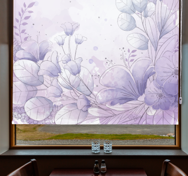 Originele rolgordijnën Paarse en blauwe bloemen - TenStickers