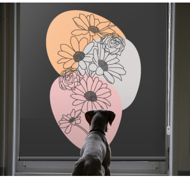 Abstracte patronen overlay rolgordijn bloemen en planten - TenStickers