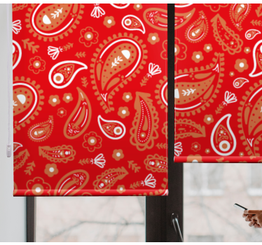 Rood paisleypatroon rolgordijn bloemen - TenStickers