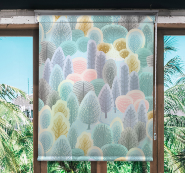 Pastel bospatroon rolgordijn bomen - TenStickers