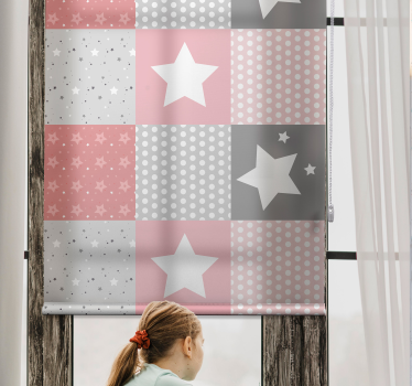 Patchwork sterpatroon rolgordijn babykamer - TenStickers