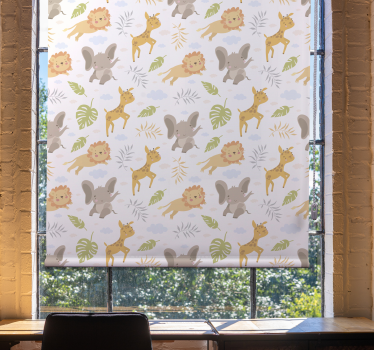 Patronen van babydieren rolgordijn babykamer - TenStickers