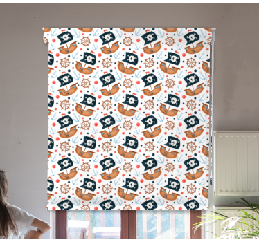 Piratenschip patroon kinderkamer rolgordijn - TenStickers