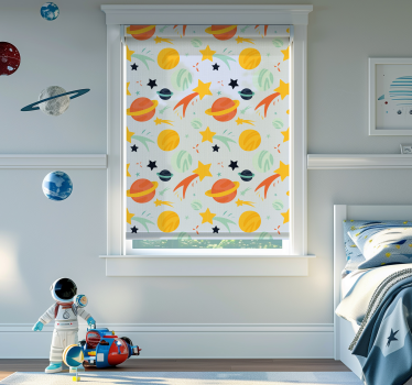 Kinderkamer rolgordijn Planeten patroon Grappige jaloezie - TenStickers