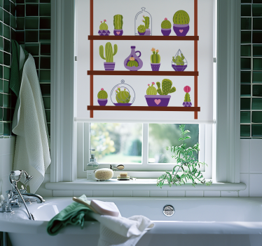 Potten op planken Cactus jaloezie - TenStickers