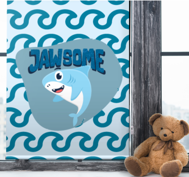 Babyhaai met naam kinderkamer rolgordijn - TenStickers