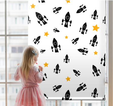 Raketster avontuur nerd rolgordijn - TenStickers
