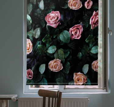 Realistisch rozenpatroon rolgordijn bloemen - TenStickers