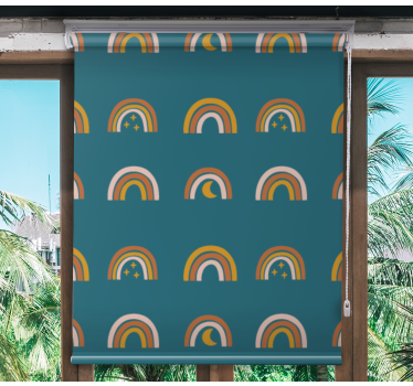 Regenbogen en sterren kinderkamer rolgordijn - TenStickers