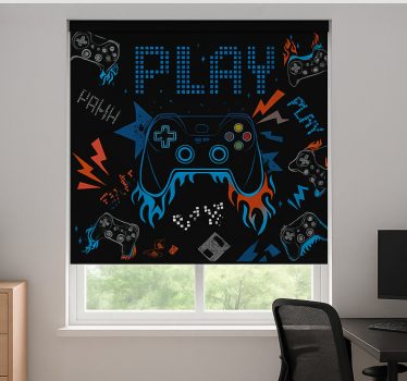 Retro punk spelcomputer gamer rolgordijn - TenStickers