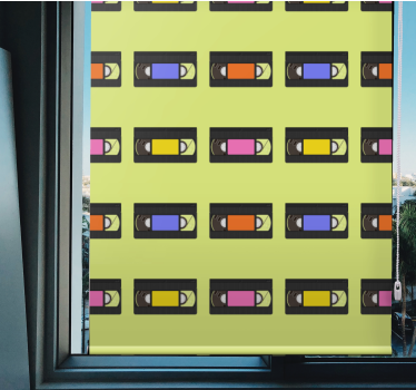 Retro videobanden nerd rolgordijn - TenStickers