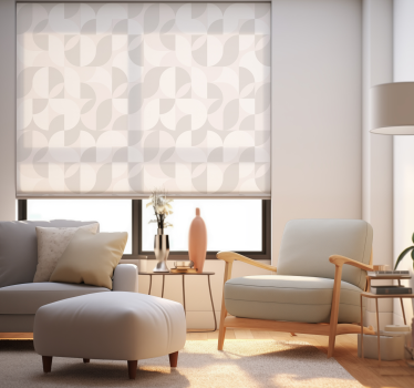 Retro witte tinten Rolgordijn woonkamer - TenStickers