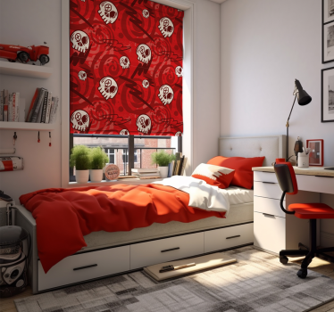 Rode graffiti met schedels Tiener jaloezie - TenStickers