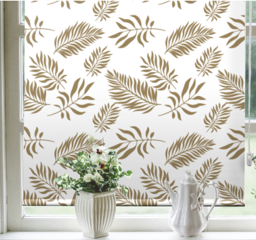 Rolgordijn bloemen en planten met elegant loofmotief - TenStickers