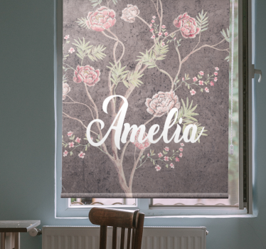 Rolgordijn bloemen en planten persoonlijke bloemenpracht - TenStickers