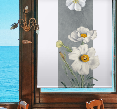 Rolgordijn bloemen en planten witte bloemen bouquet - TenStickers