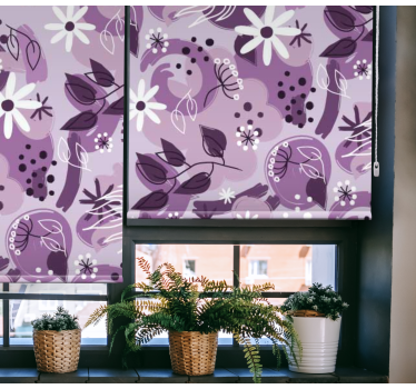 Rolgordijn bloemenprint Ander paars - TenStickers