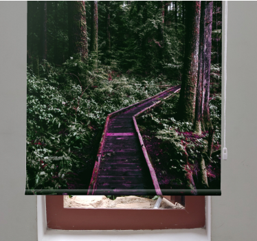 Rolgordijn bomen forest pathway - TenStickers