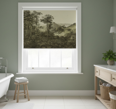 Rolgordijn bomen hilly forest print - TenStickers