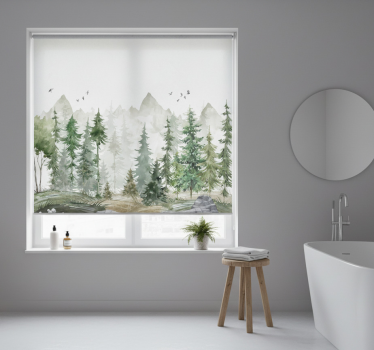 Rolgordijn bomen nordic den minimal - TenStickers