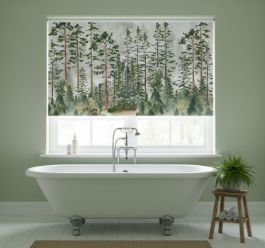 Rolgordijn bomen woodland wand kinderkamer - TenStickers