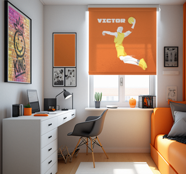 Basketbal gepersonaliseerde rolgordijn - TenStickers