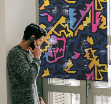 Graffiti geometrische vormen rolgordijn - TenStickers