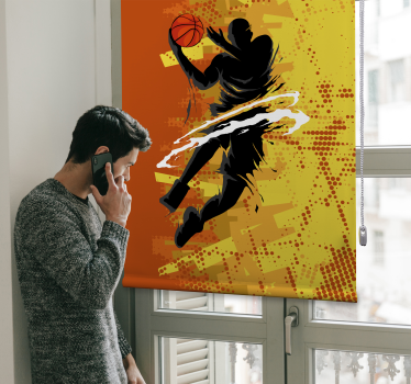 Schaduw basketbal speler rolgordijn - TenStickers