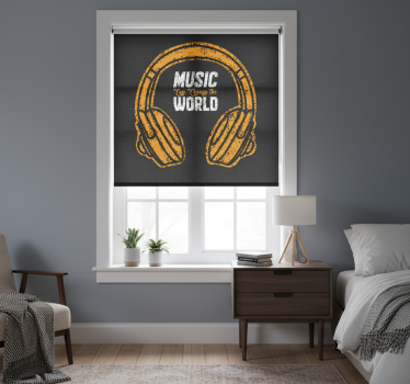 Rolgordijn tienerkamer muziek verandert de wereld - TenStickers