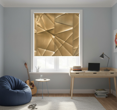 Rolgordijn tienerkamer 3d gouden polygonen textuur - TenStickers