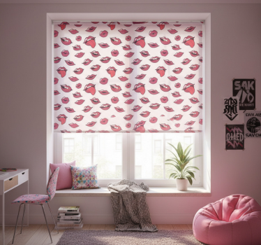 Rolgordijn tienerkamer abstract lippen en tong - TenStickers