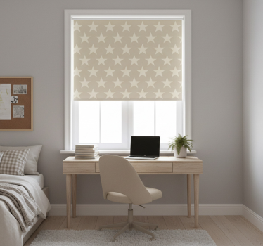 Rolgordijn tienerkamer beige sterrenpatroon - TenStickers