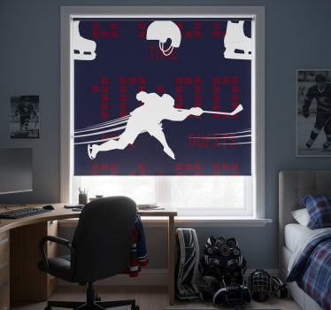 Rolgordijn tienerkamer hockey speler - TenStickers