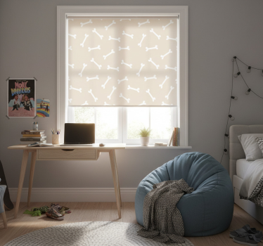 Rolgordijn tienerkamer hondenbotten op beige achtergrond - TenStickers