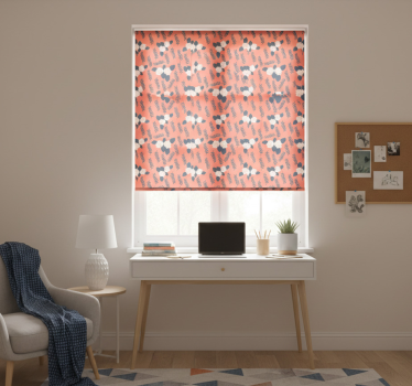 Rolgordijn tienerkamer illustratie van oranje rozen patroon - TenStickers