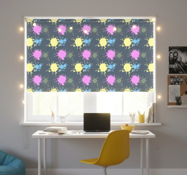 Rolgordijn tienerkamer kleurrijke muur - TenStickers