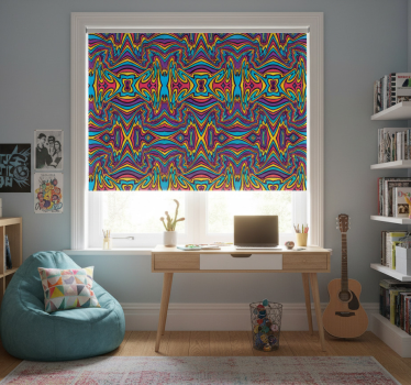 Rolgordijn tienerkamer levendige kleuren en vrolijke lijnen - TenStickers