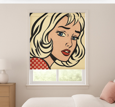 Rolgordijn tienerkamer popart meisje - TenStickers