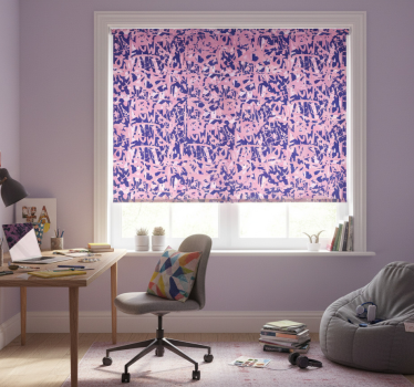 Rolgordijn tienerkamer roze en paarse graffiti print - TenStickers