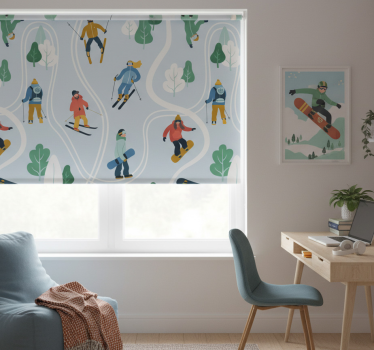 Rolgordijn tienerkamer blauwe skireis - TenStickers